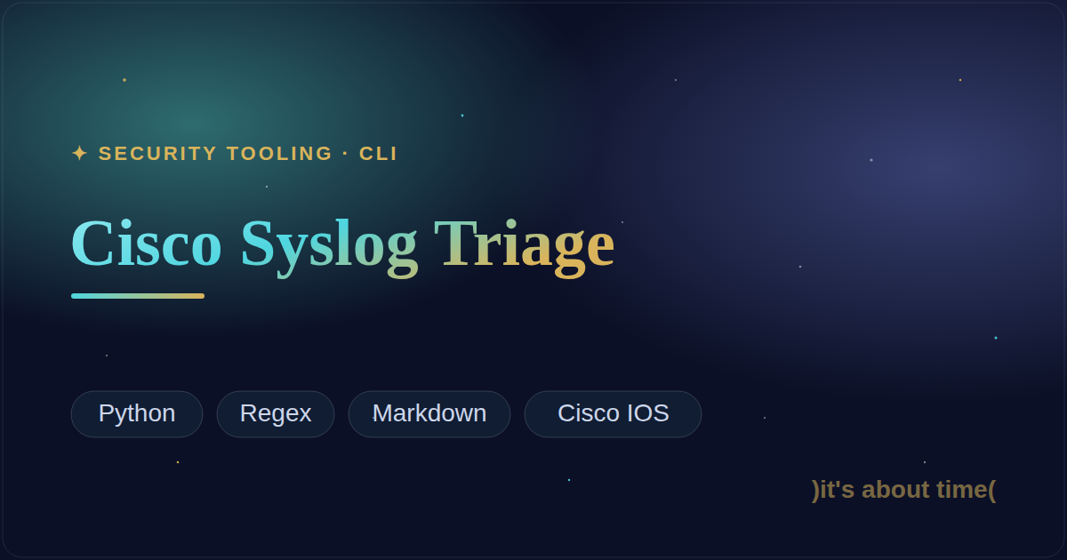 Cisco Syslog Triage project cover