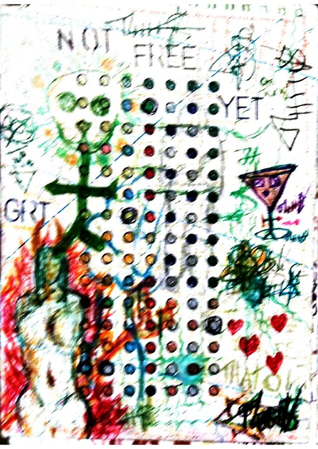 Hand-drawn sketchbook page accompanying Loops, Arrows and Spirals