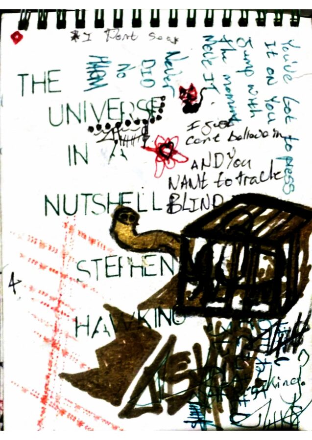 Hand-drawn sketchbook page accompanying The 5D Etheric Manifold