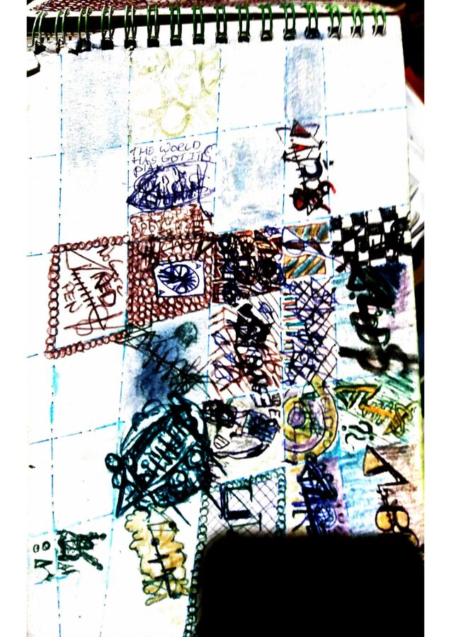 Hand-drawn sketchbook page accompanying Memory Is a Time Machine